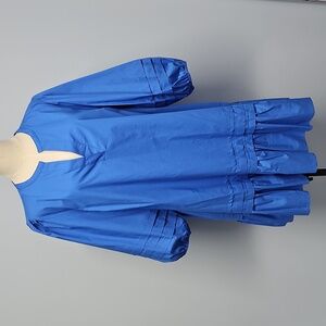 Sugarlips Curve Velma Ruffle Balloon Sleeve Shift Dress: Cobalt: Size- 1X